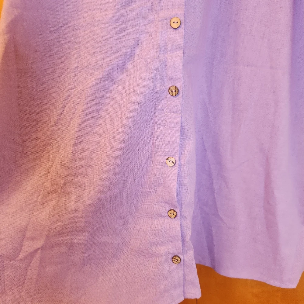 Xrestukom Women's Linen Mini Dress in Lilac, Size Large NIB - Picture 9 of 12